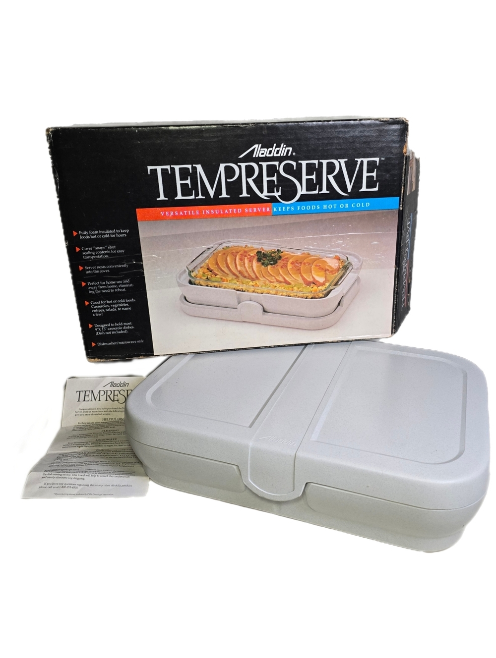 Aladdin Tempreserve Insulated Server 9x13 Casserole Dish Carrier Hot Cold ICC100